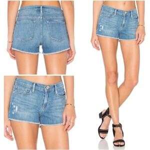 FRAME Denim Le Cutoff Distressed Denim Shorts Russell Cave Blue Size‎ 29 $178